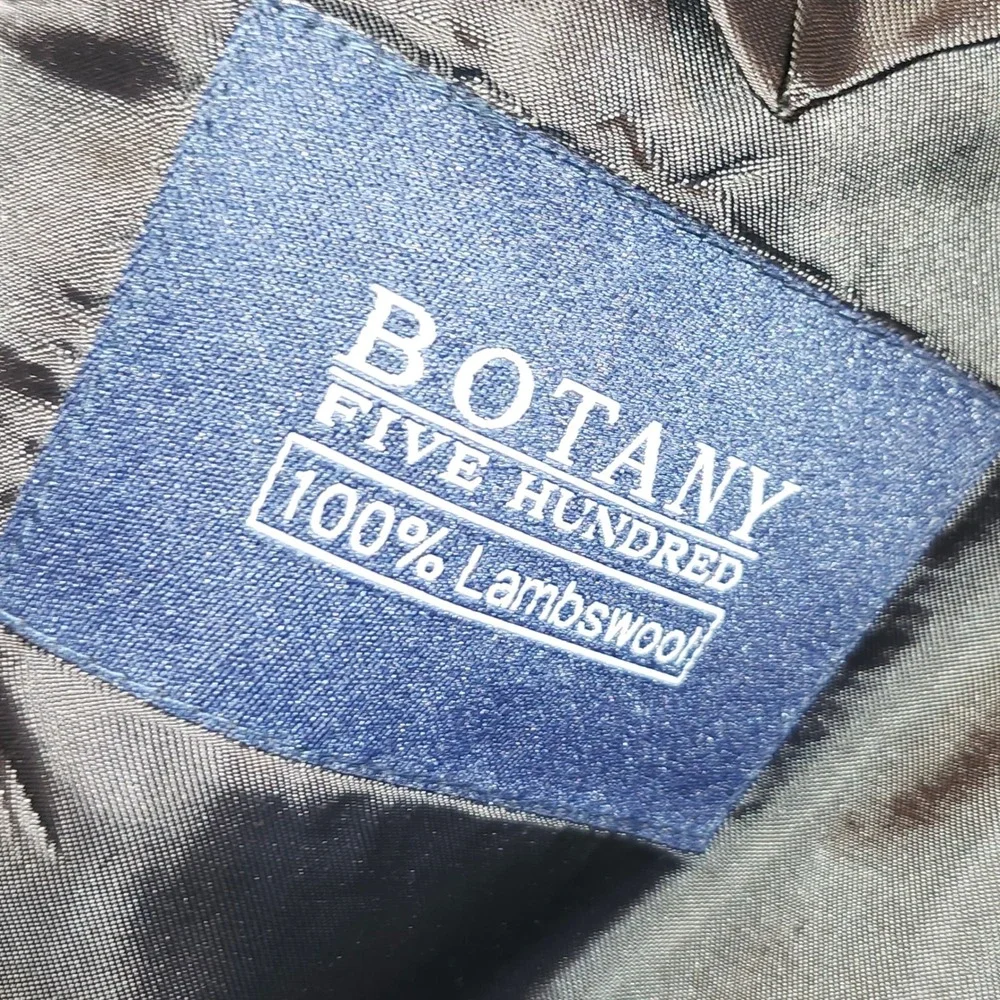 Botany 500 Mens Grey Herringbone‎ Lambswool Blazer Sport Coat 44 Long 44L